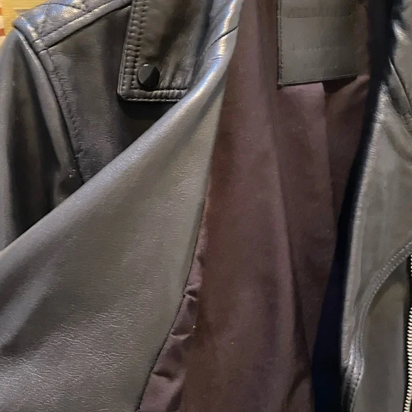 All Saints Dalby Leather Biker Jacket - Picture 12 of 14